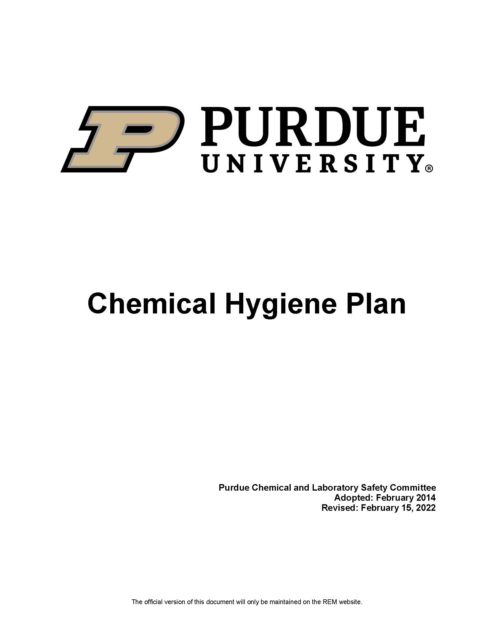 clickable link to the chemical hygiene plan